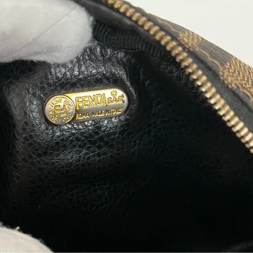 FENDI FF Zucca Monogram Cosmetic/Vanity Pouch Italy EUC Circa1980’s-1990’s